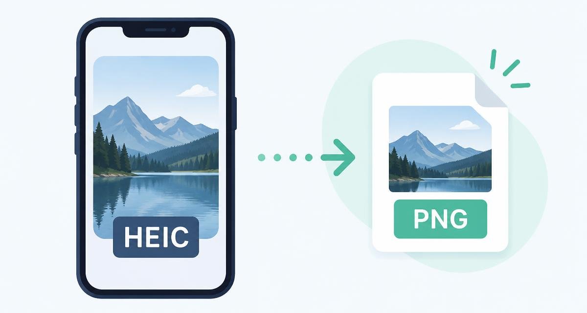 An iPhone photo in HEIC format converting into a PNG file